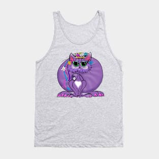 Pretty-Pretty Purple Princess Kitty Tank Top